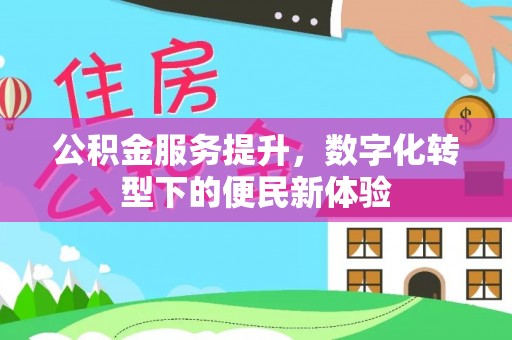 抚宁公积金服务提升，数字化转型下的便民新体验